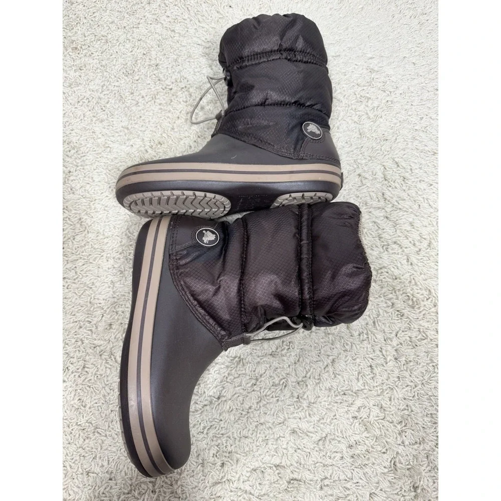Crocs Crocband Brown Winter Puff Insulated Rain Snow Boots Pull-On Women's 9M